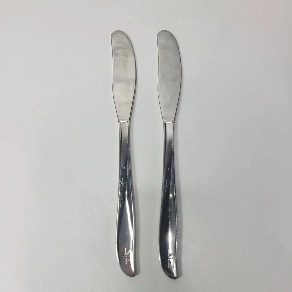 Oneida Community Stainless Flatware Twin Star Set of 2 Butter Spreaders